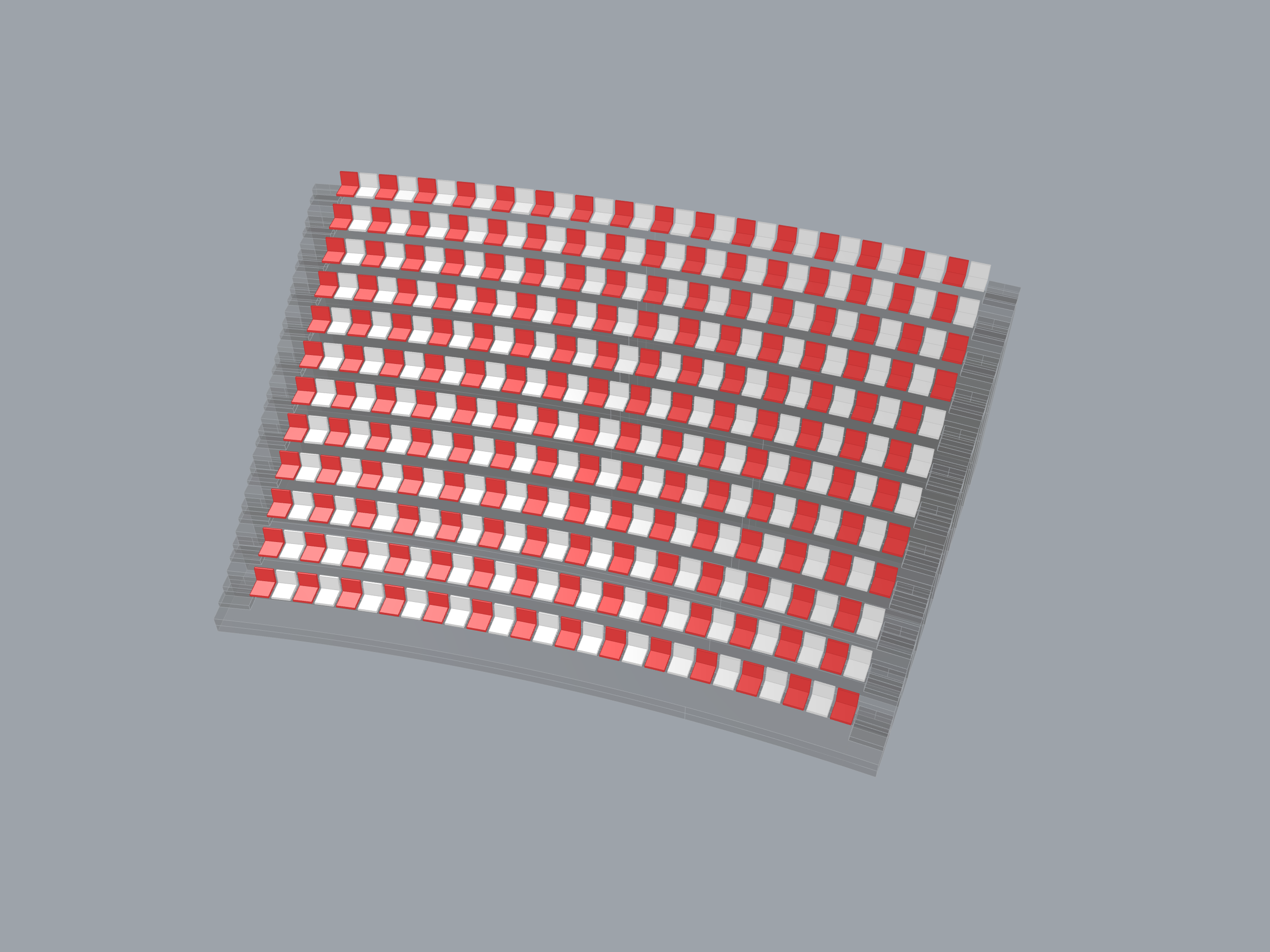 Red and white alternating seats